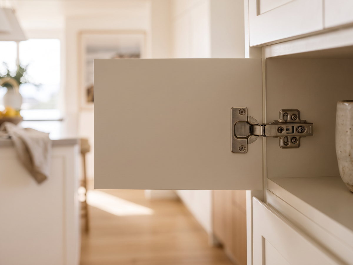 Blum hinge and matte cabinet door installed in a NSW kitchen