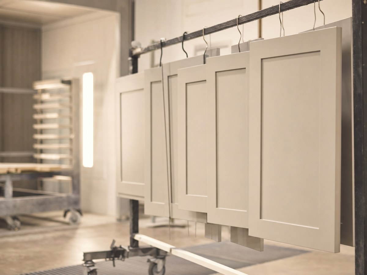 Custom kitchen joinery with Blum hardware and Polytec SYNC doors built in a Newcastle NSW workshop — context