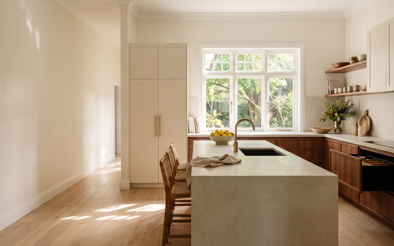 custom joinery North Shore Sydney in North Shore, Sydney, New South Wales — SteepWood custom joinery Warm custom kitchen joinery in a leafy Sydney North Shore home