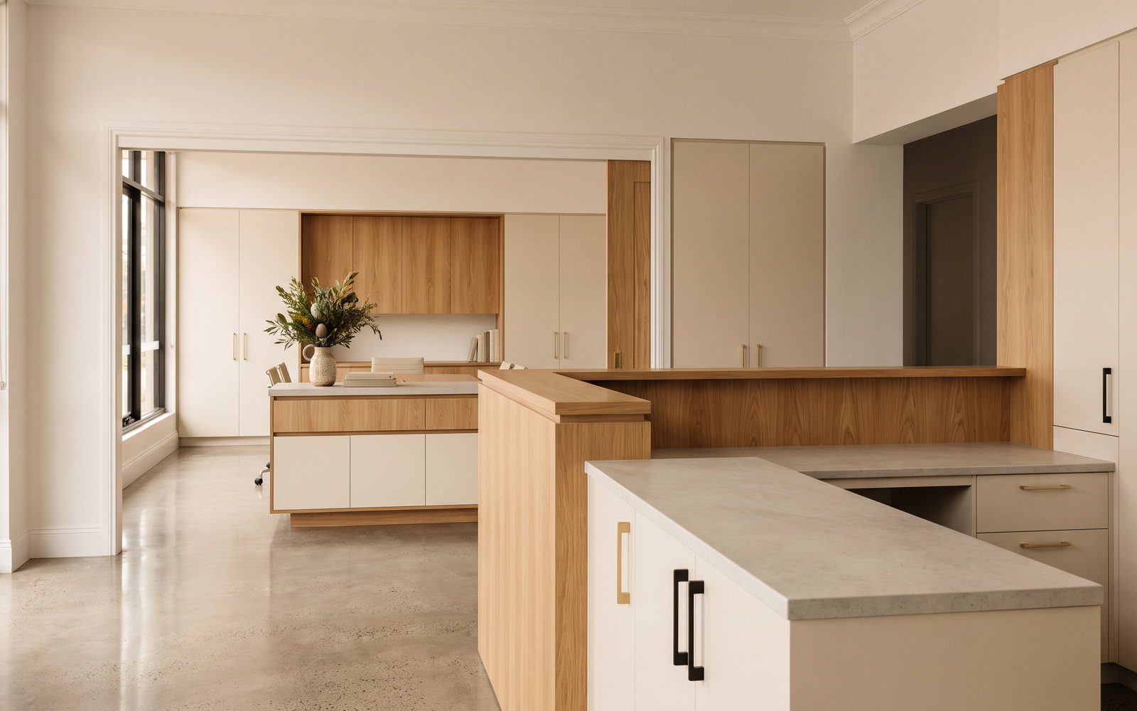 office fitout joinery cost in New South Wales — SteepWood custom joinery Completed NSW office fitout reception and meeting-room joinery installation