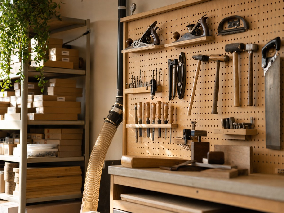 Custom joinery workshop in Newcastle NSW showing cabinet carcasses under construction — detail